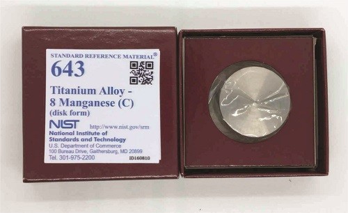 SRM 643 - 光譜鈦.鈦基標準鈦合金，8 Mn(C)標準品